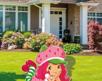 Strawberry Shortcake Cutout, Birthday Decoration, Baby Shower, Party, Standee, Lawn Sign, Backdrop, Centerpieces