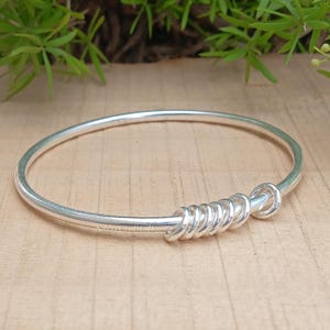 925 Sterling Silber 7 Ring Armreif, Handgemachtes Minimalist Armband, Boho Stacking Schmuck