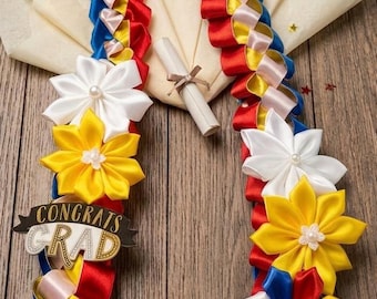 Filipino Inspired Graduation Lei with Flowers