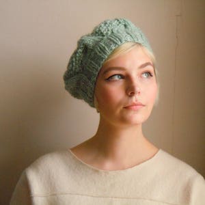 Chunky wool beret Peppermint green image 1