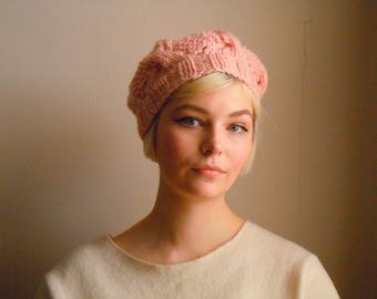 Chunky wool beret - Cherry blossom