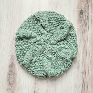 Chunky wool beret Peppermint green image 4