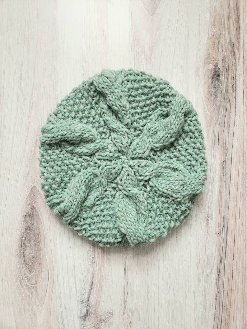 Chunky wool beret Peppermint green image 4