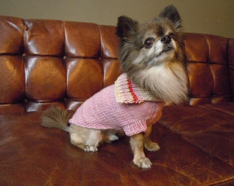 XS - XL, Merino wool Dog collar sweater - pink