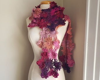 Flower scarf - Berry