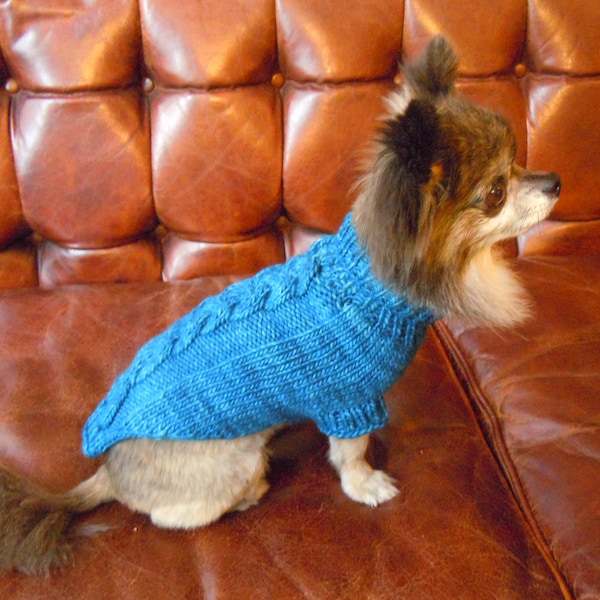 XS - XL Merino wool Dog sweater - Blue