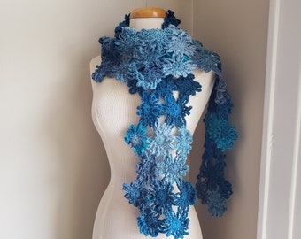 Flower scarf - Blue