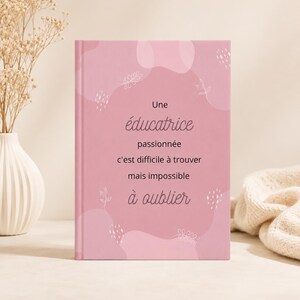 French Teacher Gift Journal, Hardcover Notebook for French Language Teacher, Elegant Pink Writing Journal, Professeur de Français Appreciati