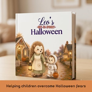 Personalized Halloween Book for Boys, Custom Story Helps Children Overcome Halloween Fears, Personalized Name Book, Hardcover Gift Toddlers