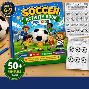 Printable Soccer Activity for Kids, Soccer Worksheets PDF, Word Search, Mazes, Coloring Pages, Homeschool Activities Ages 6-9