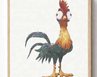 Hei Hei Hahn Kreuzstichmuster PDF, Huhn Stickvorlage