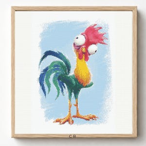 Hei Hei Chicken Cross Stitch Pattern PDF, Rooster Embroidery Chart