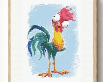 Hei Hei Huhn Kreuzstichmuster PDF, Hahn Stickdatei