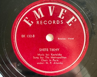 Vintage EMVE EK 132 Russian Metropolitan Choir Paris Afonsky 78 RPM Orthodox Choral Record