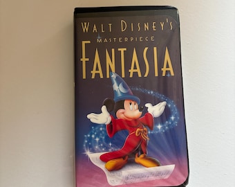 Vintage Disney Fantasia VHS Walt Disney Masterpiece Black Clamshell Collectible Movie