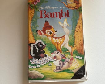 Vintage Disney Bambi Black Diamond VHS | Walt Disney Classics Clamshell Movie | 90s Disney Collectible
