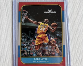 Kobe Bryant Black Mamba Tribute Display Card | Retro Basketball Collectible | Lakers Fan Gift