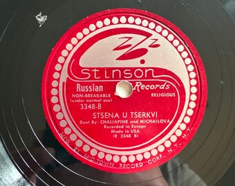 Vintage Stinson 3348 Feodor Chaliapin Russian Church Chorus 78 RPM Record