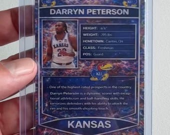Darryn Peterson Cracked Ice Holographic Custom Card | Kansas Jayhawks Basketball Collectible | Prospect Fan Art