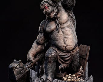 Troll Cavernas Moria y Legolas Figura Resina 3D | Diorama El Señor de los Anillos | ESDLA Colección | Regalo Fantasía