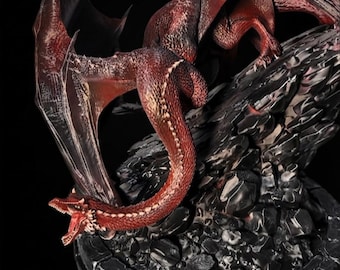 Figura 3D in resina del Drago Caraxes | Statua dipinta a mano di Dragon House | Bloodworm | Regalo fantasy