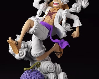 Figura Luffy Gear 5 One Piece Resina 3D | Nika Sun God Estatua | Pintada a Mano Anime Colección | Regalo Otaku Manga