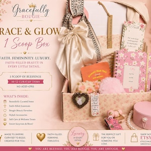 Grace & Glow Box, Faith-Based Self-Care Gift, Women's Encouragement Spa Set