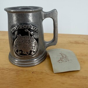 Frankham Brass Co Stein Silver 1976 Bicentennial Telefon Pioneer USA Americana