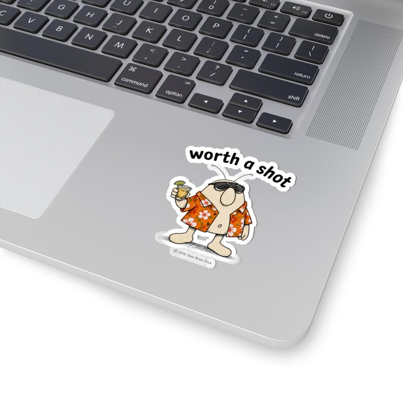 Funny Sticker | Worth A Shot Cartoon Character Kiss-cut Vinyl | Snoz - Etsy