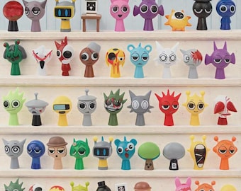 48-Piece Mini Sprunki Action Figure Set: Cartoon Movie Model Dolls for Kids