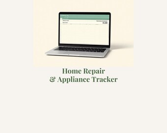 Huisreparatie en apparaattracker | Garantielogboek | Excel-spreadsheet | Reparatiegeschiedenis | Tool voor huiseigenaren