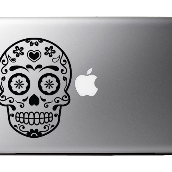 Calavera Sugar Skull Day of the Dead Vinyl Decal Sticker Skin for Apple MacBook Pro Air Laptop iPad