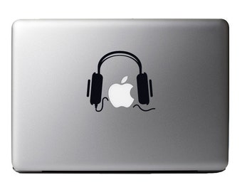 Studio Headphones Vinyl Decal Sticker Skin for Apple MacBook Pro Air Laptop iPad