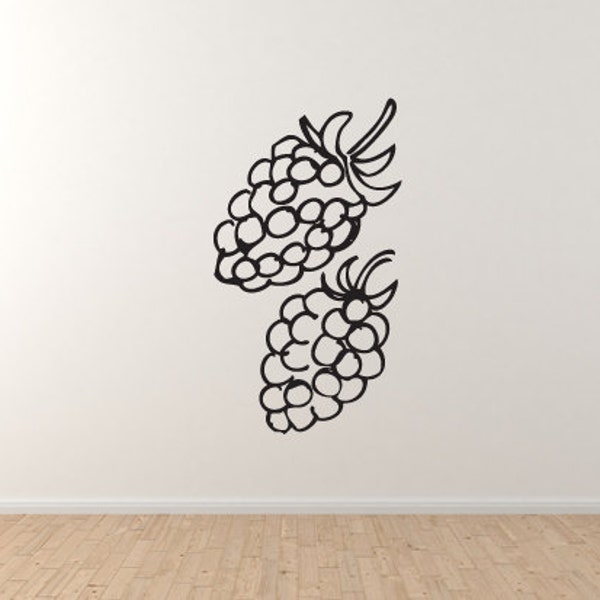 Fruit Doodle #4 - Raspberries Berry Art Cooking Restaurant Wall Vinyl Decal Home Decor