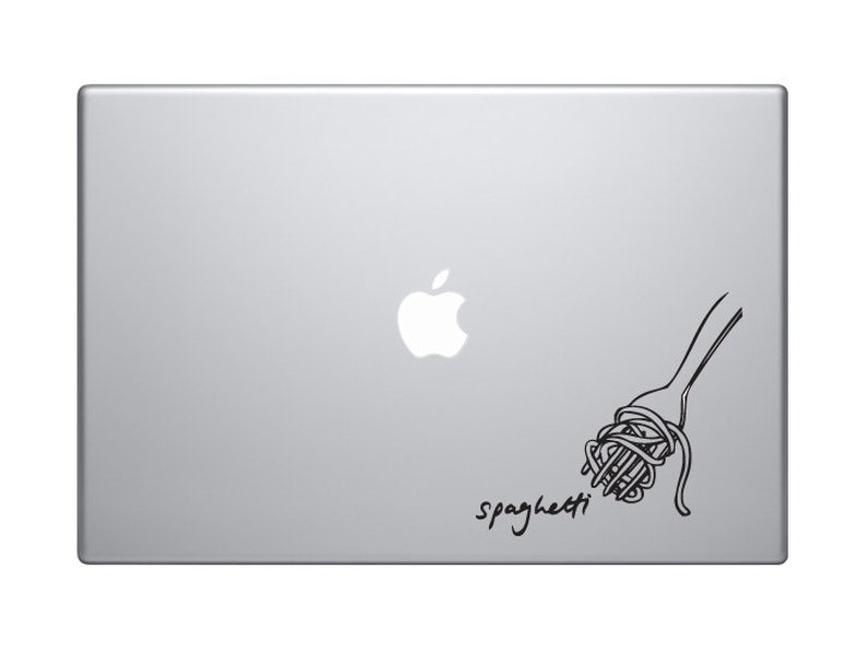 Pasta Art4 Spaghetti Artsy Drawing Kitchen Restaurant Decor MacBook Vinyl Sticker Decal Mac Apple Laptop iPad image 1