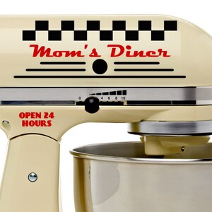 Moms Diner Decal Set Kitchenaid Stand Mixer Kitchenette Kitchen Retro Style