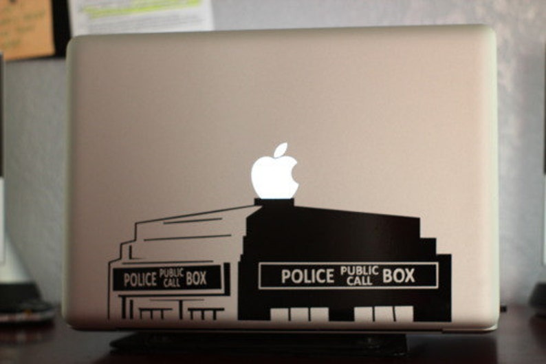 British Police Box 13 MacBook Apple Laptop Decal image 1