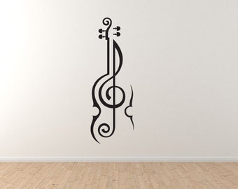 Music Note#1- Violin Treble Clef Symbol Artist School Musical Wall Vinyl Decal Home Decor