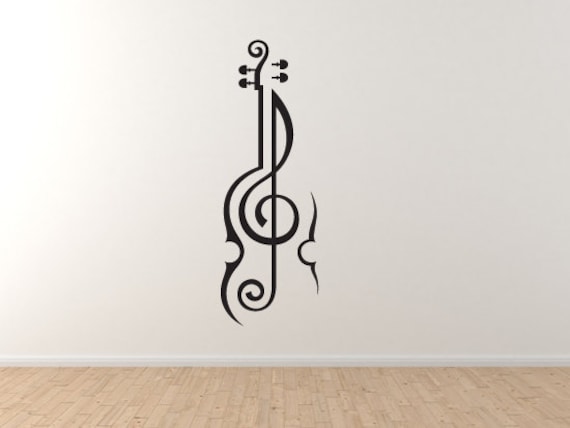 Music Note#1- Violin Treble Clef Symbol Artist School Musical Wall Vinyl  Decal Home Decor