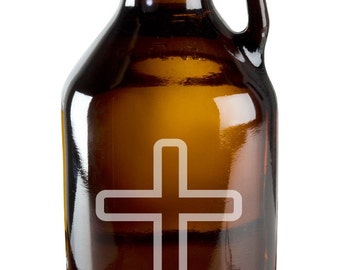 Tattoo Style Cross 64oz Beer Wine Growler