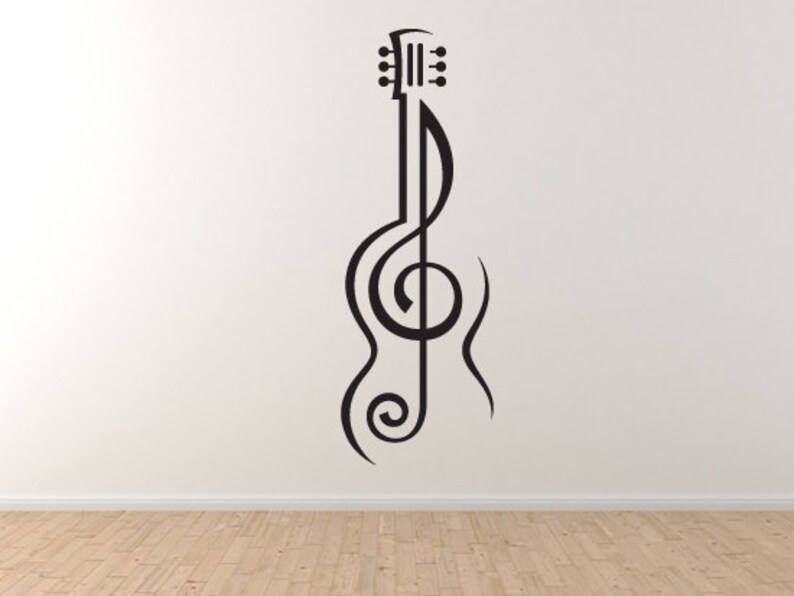 Music Note2 Guitar Treble Clef Symbol Artist School Musical Wall Vinyl Decal Home Decor image 1