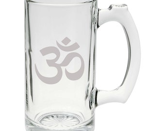 Aum: Hindu Symbol of the Absolute 25oz Glass Beer Mug Stein