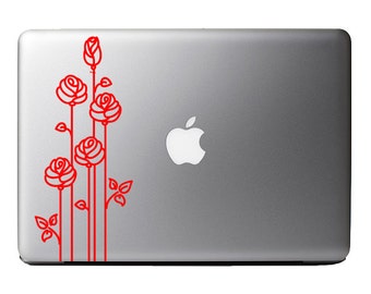 Stylized Roses Vinyl Decal Sticker Skin for Apple MacBook Pro Air Laptop iPad