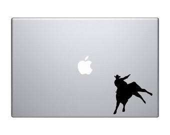 Cowboy silhouette #8 - Gunslinger Rodeo Bull Riding - Mac Apple Laptop iPad