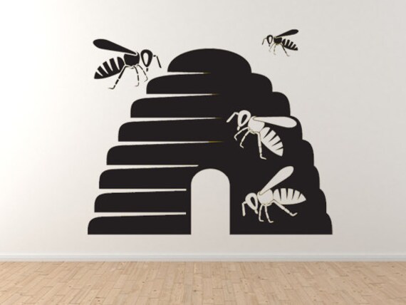 Abeja Icono 5 Panal Miel Local Colonia Nectar Colmena Pared Etsy