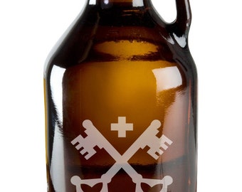 Crossed Antique Keys 64oz Beer Wine Growler