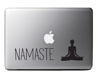 Yoga Girl Lotus Flower Position Namaste Decal Sticker Skin for Apple MacBook Pro Air Laptop iPad