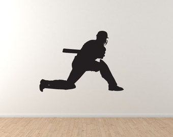 Cricket Player #4 - Batter Batsman Shot Score Wicket  Wall Vinyl Decal Home Decor