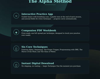 Die Alpha-Methode | Interaktive App und PDF-Arbeitsbuch zu Techniken der mentalen Programmierung | Von der Silva-Methode inspirierter Meditations- und Visualisierungsleitfaden