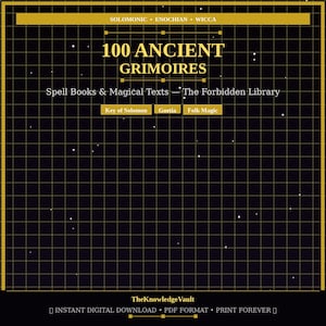 100 Ancient Grimoires Spell Books PDF Key of Solomon Goetia Book of Shadows Instant Download Ceremonial Magic Wicca Folk Magic demonology